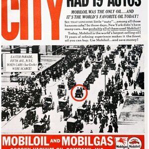 1937 Mobil Gas And Oil Socony Easter Parade NYC Advertisement Mobilgas DWQQ5